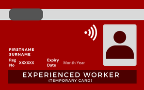 Red Experienced worker (Temporary card)